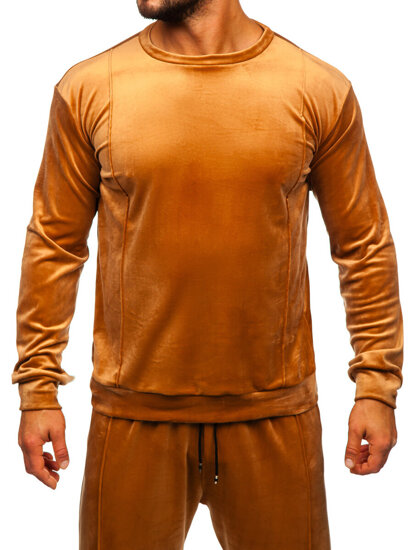 Chándal de velour para hombre camel Bolf 0001A