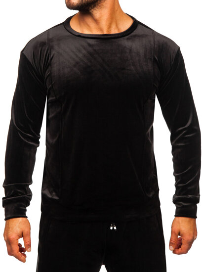 Chándal de velour para hombre negro Bolf 0001A