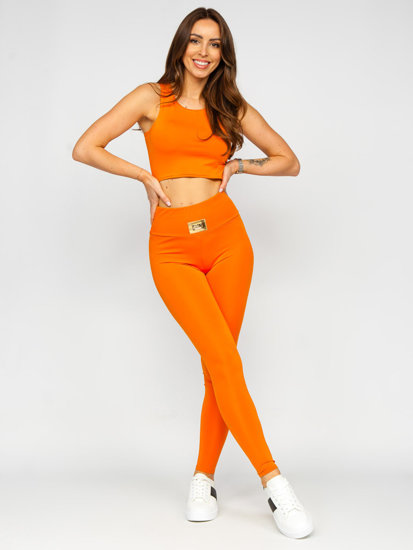 Chándal deportivo Fashion de dos piezas para mujer naranja Bolf 022