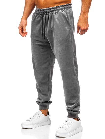 Chándal velour con capucha para hombre gris Bolf 0002A