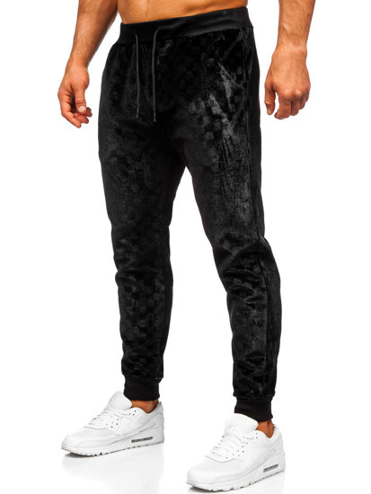 Chándal velour con capucha para hombre negro Bolf 3A82-A