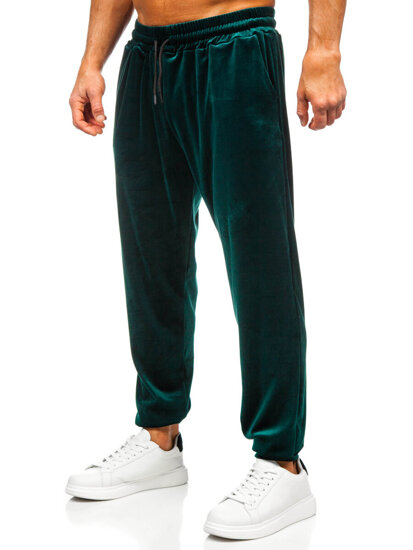 Chándal velour con capucha para hombre verde Bolf 0002A