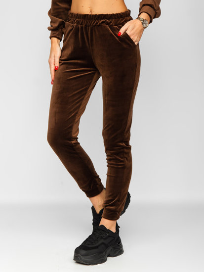 Chándal velour de dos piezas para mujer chocolate Bolf 829