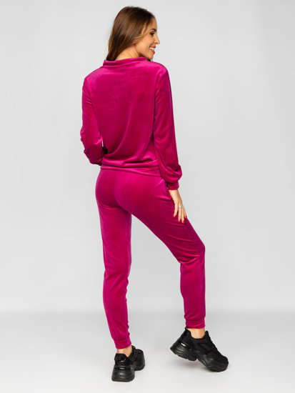 Chándal velour de dos piezas para mujer fucsia Bolf 637