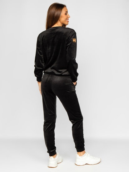 Chándal velour de dos piezas para mujer negro Bolf 8129