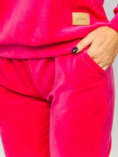 Chándal velour de dos piezas para mujer rosa Bolf 637