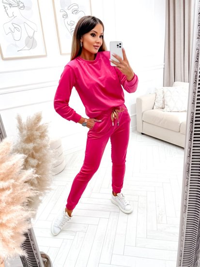 Chándal velour de dos piezas para mujer rosa Bolf 8129