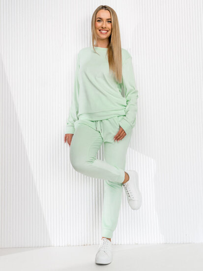 Chándal velour de dos piezas para mujer verde menta Bolf 8C1173