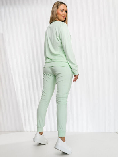 Chándal velour de dos piezas para mujer verde menta Bolf 8C1173