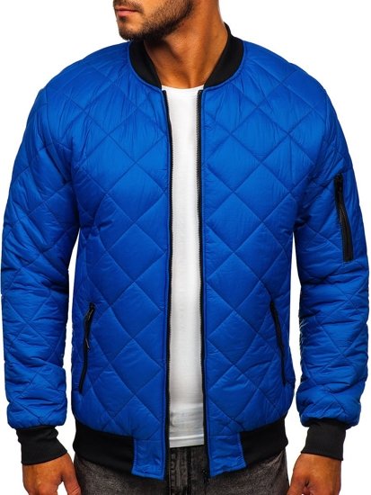 Chaqueta acolchada de entretiempo bomber para hombre azul Bolf MY-01A