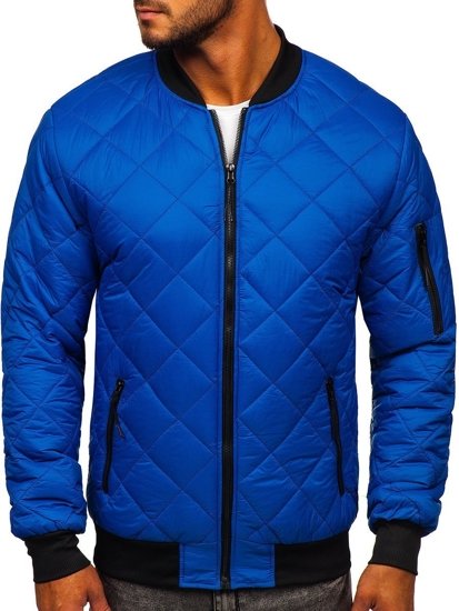 Chaqueta acolchada de entretiempo bomber para hombre azul Bolf MY-01A