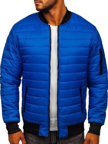 Chaqueta acolchada de entretiempo bomber para hombre azul Bolf MY-02A