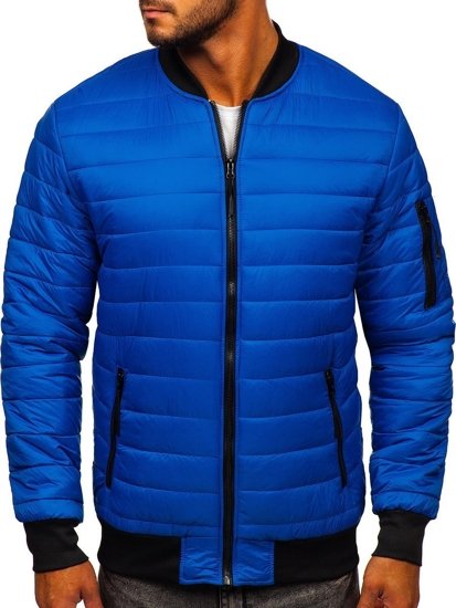 Chaqueta acolchada de entretiempo bomber para hombre azul Bolf MY-02A