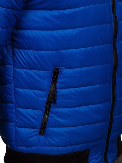 Chaqueta acolchada de entretiempo bomber para hombre azul Bolf MY-02A