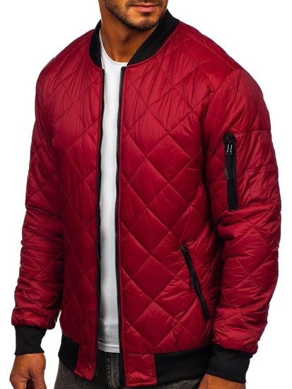 Chaqueta acolchada de entretiempo bomber para hombre burdeos Bolf MY-01A