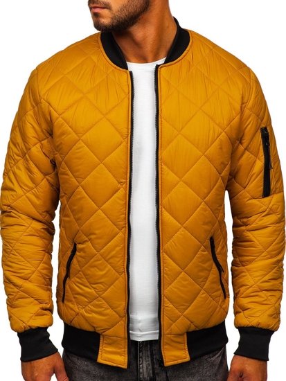 Chaqueta acolchada de entretiempo bomber para hombre camel Bolf MY-01A