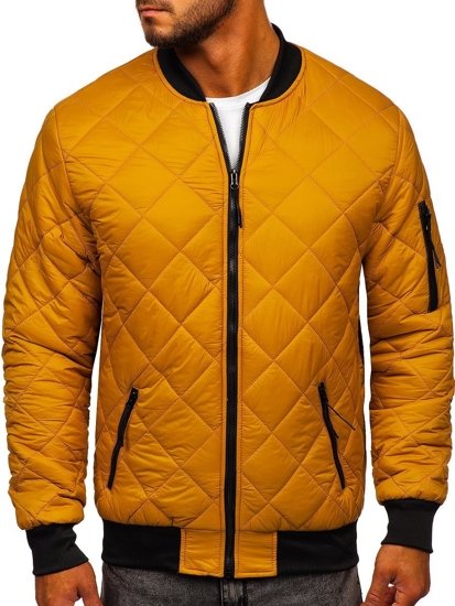 Chaqueta acolchada de entretiempo bomber para hombre camel Bolf MY-01A