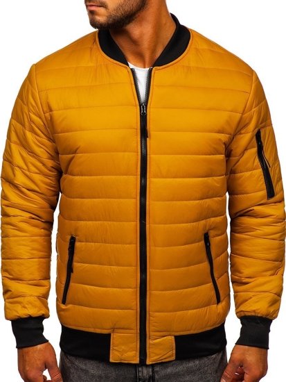 Chaqueta acolchada de entretiempo bomber para hombre camel Bolf MY-02A