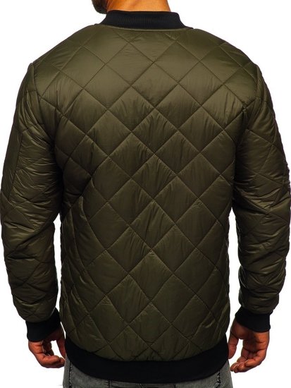 Chaqueta acolchada de entretiempo bomber para hombre caqui Bolf MY-01A