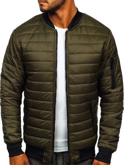 Chaqueta acolchada de entretiempo bomber para hombre caqui Bolf MY-02A