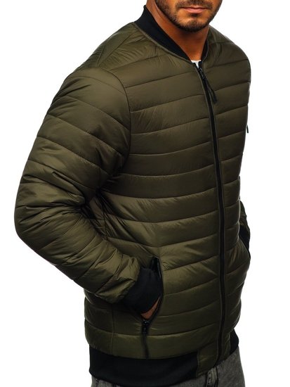 Chaqueta acolchada de entretiempo bomber para hombre caqui Bolf MY-02A