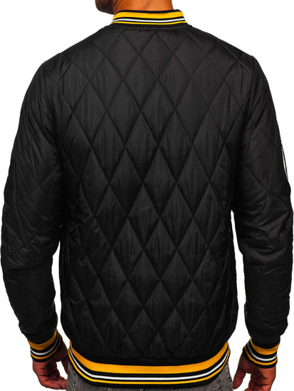 Chaqueta acolchada de entretiempo bomber para hombre negro Bolf HSS057