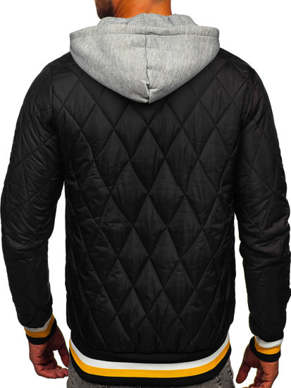 Chaqueta acolchada de entretiempo bomber para hombre negro Bolf HSS058