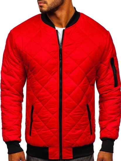 Chaqueta acolchada de entretiempo bomber para hombre rojo Bolf MY-01A