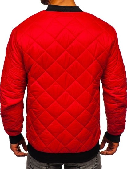 Chaqueta acolchada de entretiempo bomber para hombre rojo Bolf MY-01A