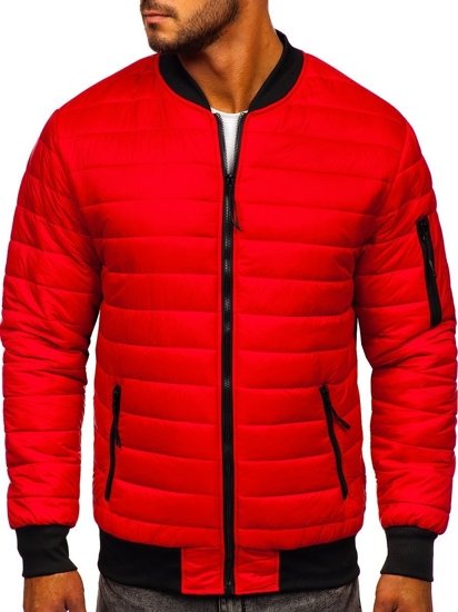 Chaqueta acolchada de entretiempo bomber para hombre rojo Bolf MY-02A