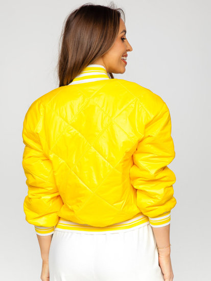 Chaqueta acolchada de entretiempo bomber para mujer amarillo Bolf 82556