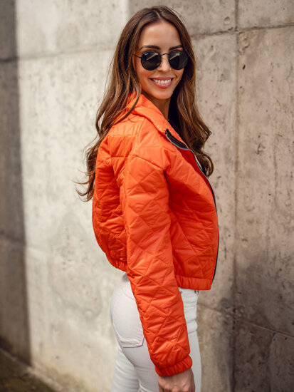 Chaqueta acolchada de entretiempo bomber para mujer naranja Bolf 82622