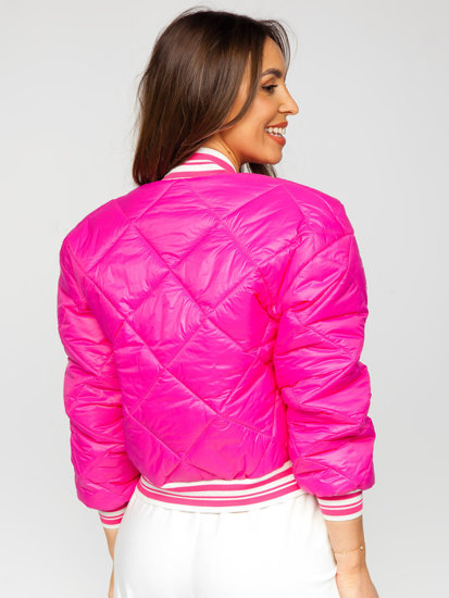 Chaqueta acolchada de entretiempo bomber para mujer rosa Bolf 82556