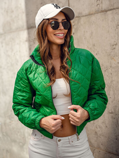 Chaqueta acolchada de entretiempo bomber para mujer verde Bolf 82622