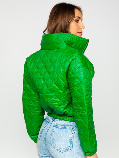 Chaqueta acolchada de entretiempo bomber para mujer verde Bolf 82622