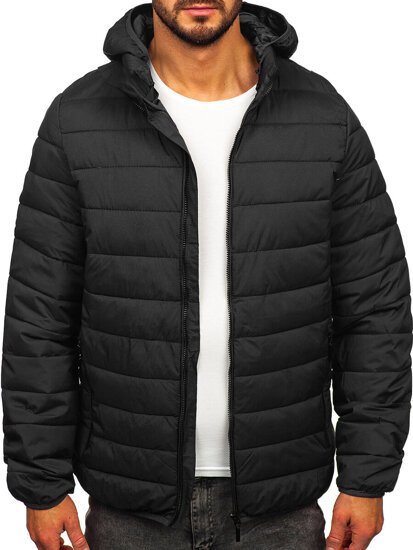 Chaqueta acolchada de entretiempo con capucha para hombre grafito Bolf 5M3197