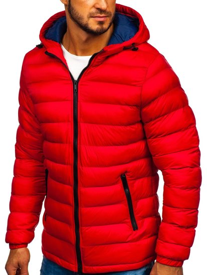 Chaqueta acolchada de entretiempo deportiva para hombre rojo Bolf JP1101