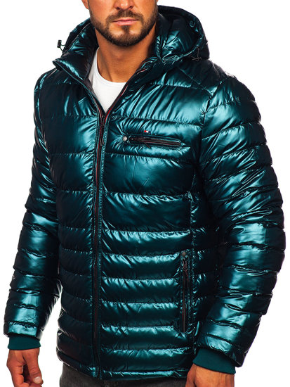 Chaqueta acolchada de entretiempo deportiva para hombre verde Bolf EX2149