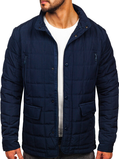 Chaqueta acolchada de entretiempo para hombre azul oscuro Bolf 5M709