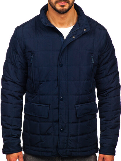 Chaqueta acolchada de entretiempo para hombre azul oscuro Bolf 5M709