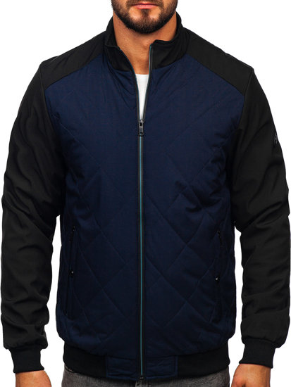 Chaqueta acolchada de entretiempo para hombre azul oscuro Bolf 84M3022