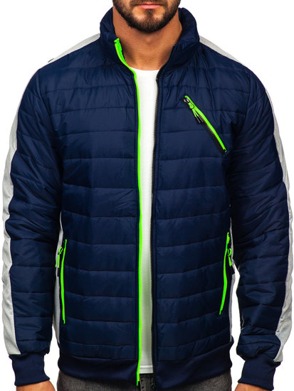 Chaqueta acolchada de entretiempo para hombre azul oscuro Bolf 8M909