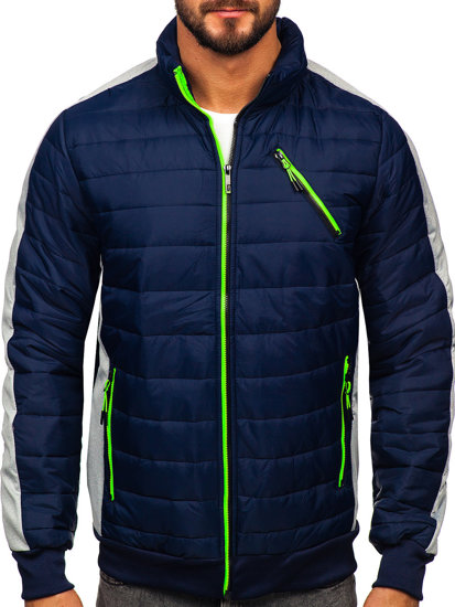 Chaqueta acolchada de entretiempo para hombre azul oscuro Bolf 8M909