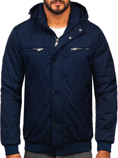 Chaqueta acolchada de entretiempo para hombre azul oscuro Bolf EX2211