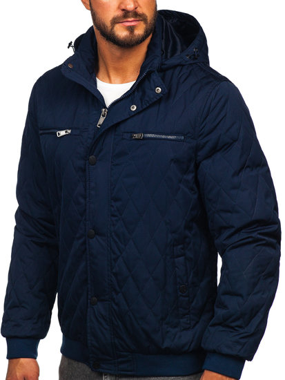 Chaqueta acolchada de entretiempo para hombre azul oscuro Bolf EX2211