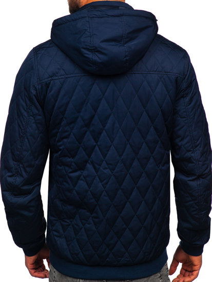 Chaqueta acolchada de entretiempo para hombre azul oscuro Bolf EX2211