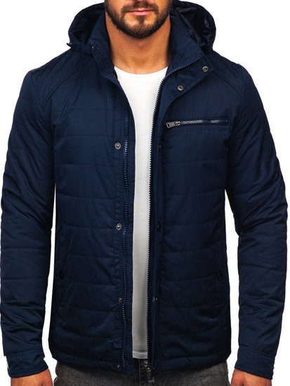 Chaqueta acolchada de entretiempo para hombre azul oscuro Bolf EX2215