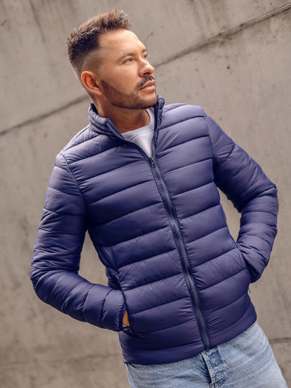 Chaqueta acolchada de entretiempo para hombre azul oscuro Bolf LY33A