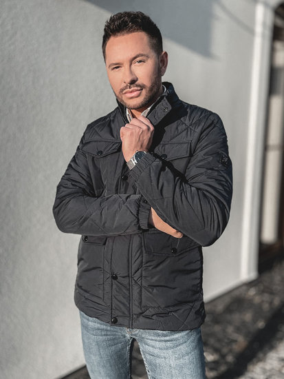 Chaqueta acolchada de entretiempo para hombre color azul oscuro Bolf 22M15