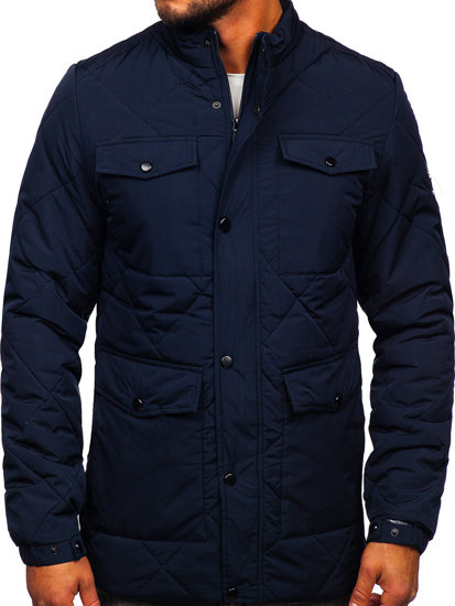 Chaqueta acolchada de entretiempo para hombre color azul oscuro Bolf 22M15